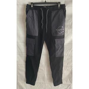 Rock Salt Sureshot Lightweight Black Cargo Jogger Pants Men's Medium $110 NEW #